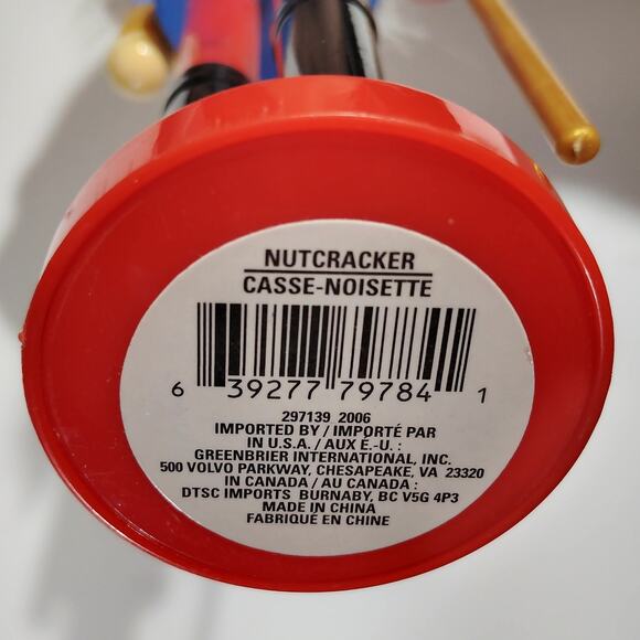 Christmas Nutcracker Soldier Figure Plastic 9" Holiday Decor Blue Red Gold Staff - Picture 4 of 4